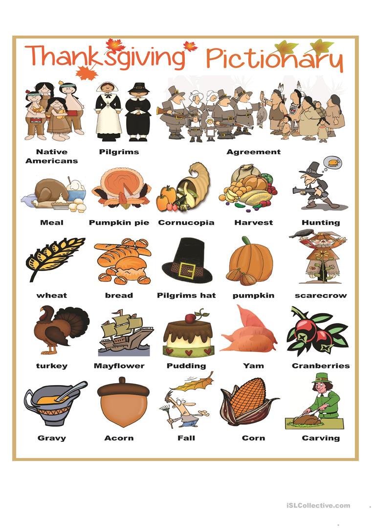 Thanksgiving games for esl students